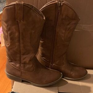 Brown Kids Cowboy Boots